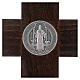 Standing cross of St. Benedict, walnut wood with base, 40x20 cm s4