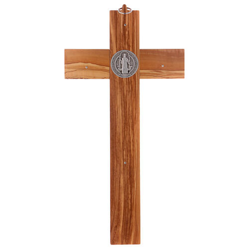 Kreuz von Sankt Benedikt aus Olivenbaumholz, 40 x 20 cm 5