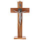 Kreuz von Sankt Benedikt aus Olivenbaumholz mit Sockel, 40 x 20 cm s1