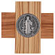 Kreuz von Sankt Benedikt aus Olivenbaumholz mit Sockel, 40 x 20 cm s4