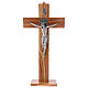 Croix Saint Benoît bois d'olivier avec base 40x20 cm s1