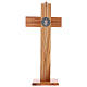 Croix Saint Benoît bois d'olivier avec base 40x20 cm s5