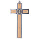 Kreuz von Sankt Benedikt aus Aluminium und Ahornholz, 25 x 12 cm s4