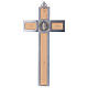 St. Benedict's cross in aluminium and maple 25x12 cm s4