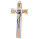 Krzyż Świętego Benedykta z aluminium i drewna klonowego 25x12 cm s3