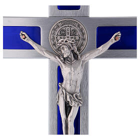 Emailliertes Kreuz von Sankt Benedikt aus Aluminium, 30 x 15 cm