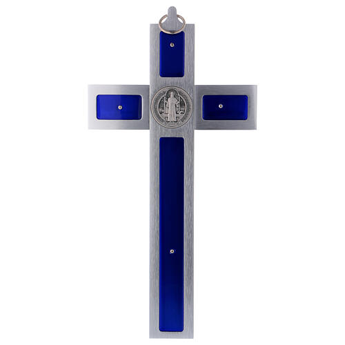Emailliertes Kreuz von Sankt Benedikt aus Aluminium, 30 x 15 cm 4