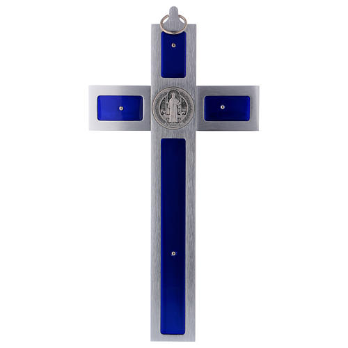 Croix Saint Benoît en aluminium émaillé 30x15 cm 4