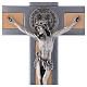 St. Benedict's cross in aluminium and maple 30x15 cm s2