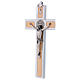 St. Benedict's cross in aluminium and maple 30x15 cm s3