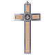Krzyż Świętego Benedykta z aluminium i drewna klonowego 30x15 cm s4