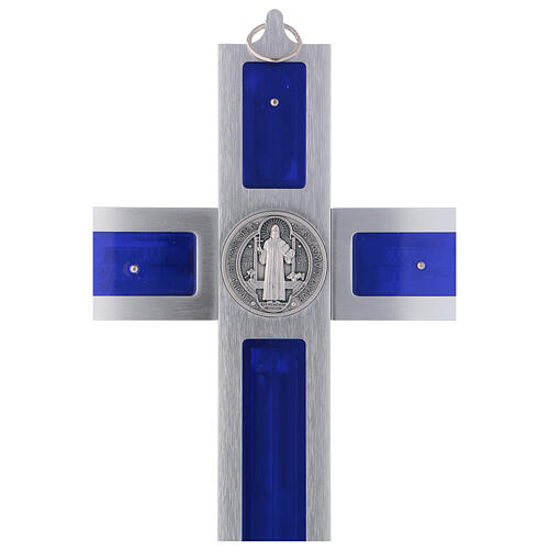 Emailliertes Kreuz von Sankt Benedikt aus Aluminium, 40 x 20 cm 4