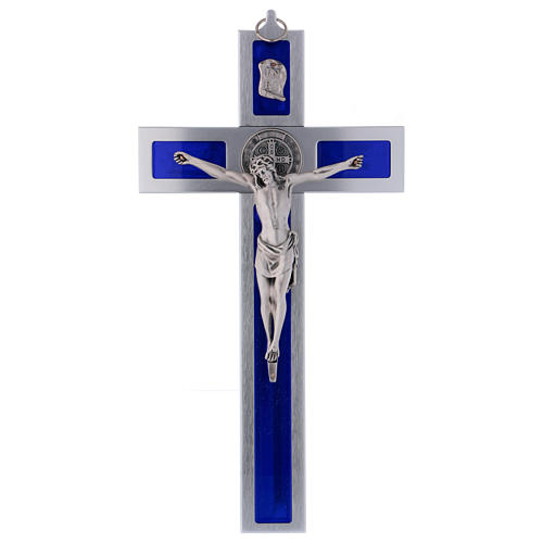 Croix Saint Benoît en aluminium émaillé 40x20 cm 1