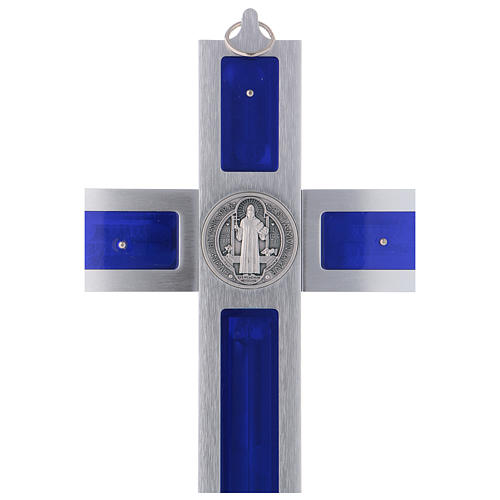 Croix Saint Benoît en aluminium émaillé 40x20 cm 4