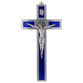 Cruz São Bento em alumínio esmaltado 40x20 cm