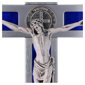 Saint Benedict cross in aluminium and enamelled 40x20 cm