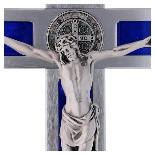 Saint Benedict cross in aluminium and enamelled 40x20 cm 2