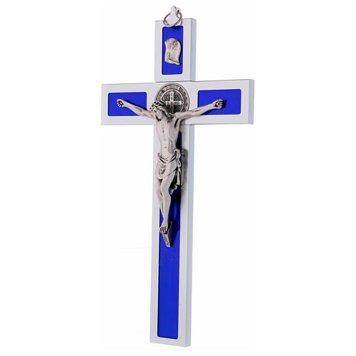 Saint Benedict cross in aluminium and enamelled 40x20 cm 3