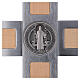 Kreuz von Sankt Benedikt aus Aluminium und Ahornholz, 40 x 20 cm s4