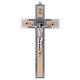 St. Benedict's cross in aluminium and maple 40x20 cm s1