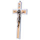 St. Benedict's cross in aluminium and maple 40x20 cm s3