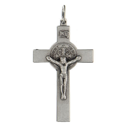 Klassisches Kreuz von Sankt Benedikt aus Zamack, 5 cm 1