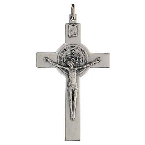 Klassisches Kreuz von Sankt Benedikt aus Zamack, 7 cm 1