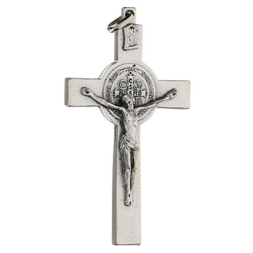 Klassisches Kreuz von Sankt Benedikt aus Zamack, 7 cm 3