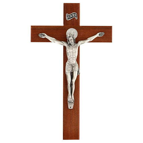 Kreuz von Sankt Benedikt aus Nussbaumholz, 35 cm 1
