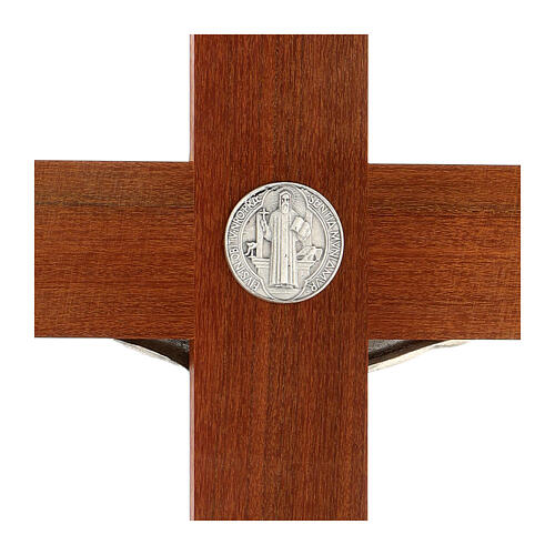 Kreuz von Sankt Benedikt aus Nussbaumholz, 35 cm 4
