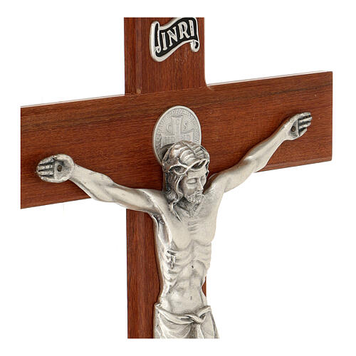Kreuz von Sankt Benedikt aus Nussbaumholz, 35 cm 5