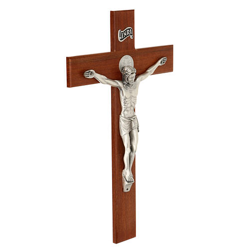 Krzyż Świętego Benedykta z drewna orzechowego 35 cm 3