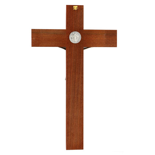 Saint Benedict Cross in walnut 14 inc 7