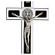 Croce San Benedetto alluminio legno con base 25x10 cm s2