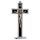 Krzyż Święty Benedykt aluminium drewno 25x10 cm z podstawą s4