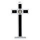 Krzyż Święty Benedykt aluminium drewno 25x10 cm z podstawą s5