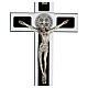 Crucifixo São Bento alumínio madeira com base 25x12 cm s2