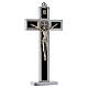 Crucifixo São Bento alumínio madeira com base 25x12 cm s4