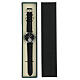 Black wristwatch with Saint Benedict medal in sterling silver s5
