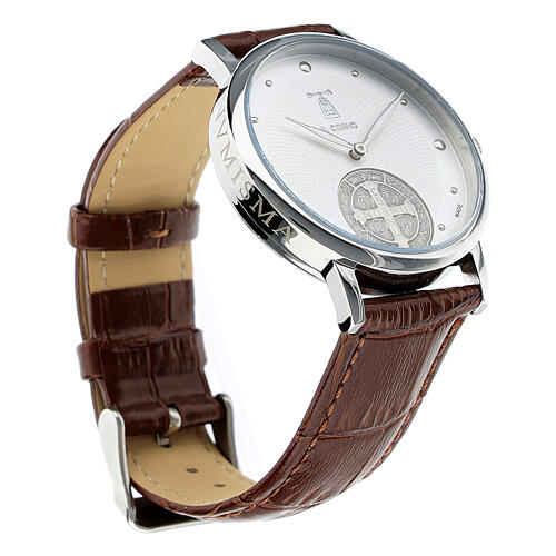 St. Benedict's white dial watch in 925 silver 3
