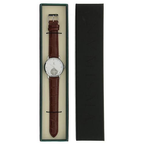 St. Benedict's white dial watch in 925 silver 4