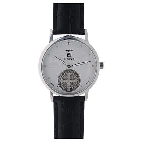 Croci di san Benedetto: Orologio quadrante bianco San Benedetto argento 925
