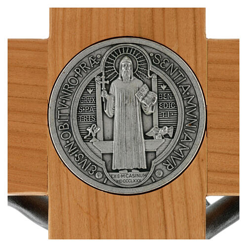 Krzyż Świętego Benedykta drewno wiśniowe 70 x 35 cm 8