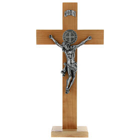 St Benedict cross in cherry wood 70x35 cm