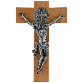 St Benedict cross in cherry wood 70x35 cm
