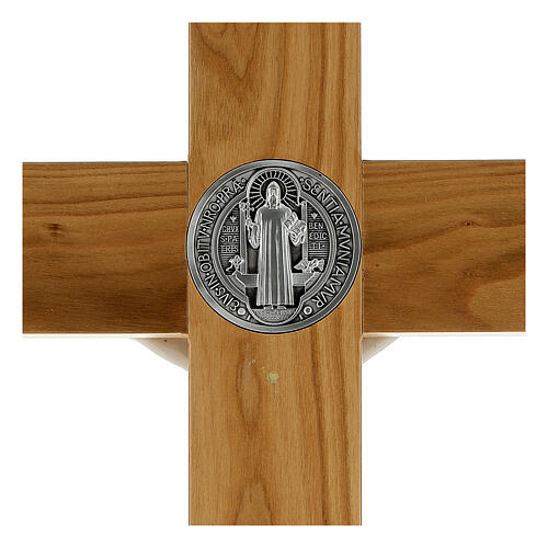 St Benedict cross in cherry wood 70x35 cm 6