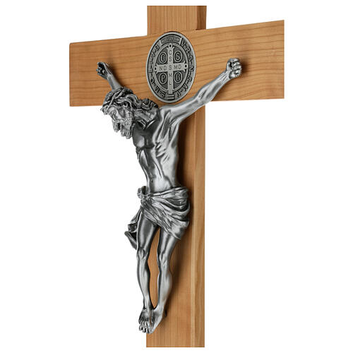 St Benedict cross in cherry wood 70x35 cm 7