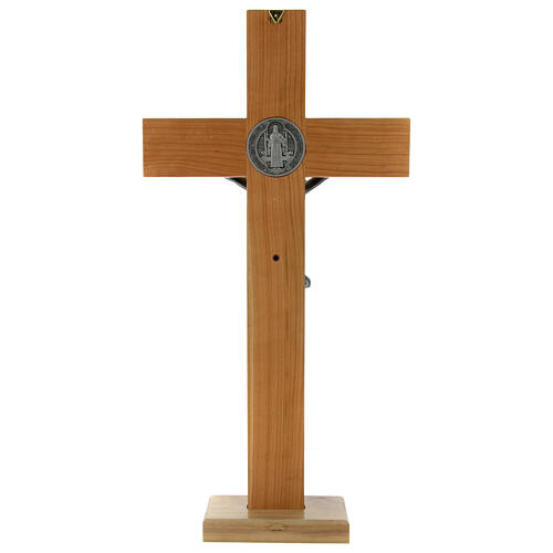 St Benedict cross in cherry wood 70x35 cm 9