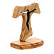 Tau with base and cut-out body, Assisi olivewood, 5 cm s3