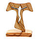 Tau with base and cut-out body, Assisi olivewood, 5 cm s4